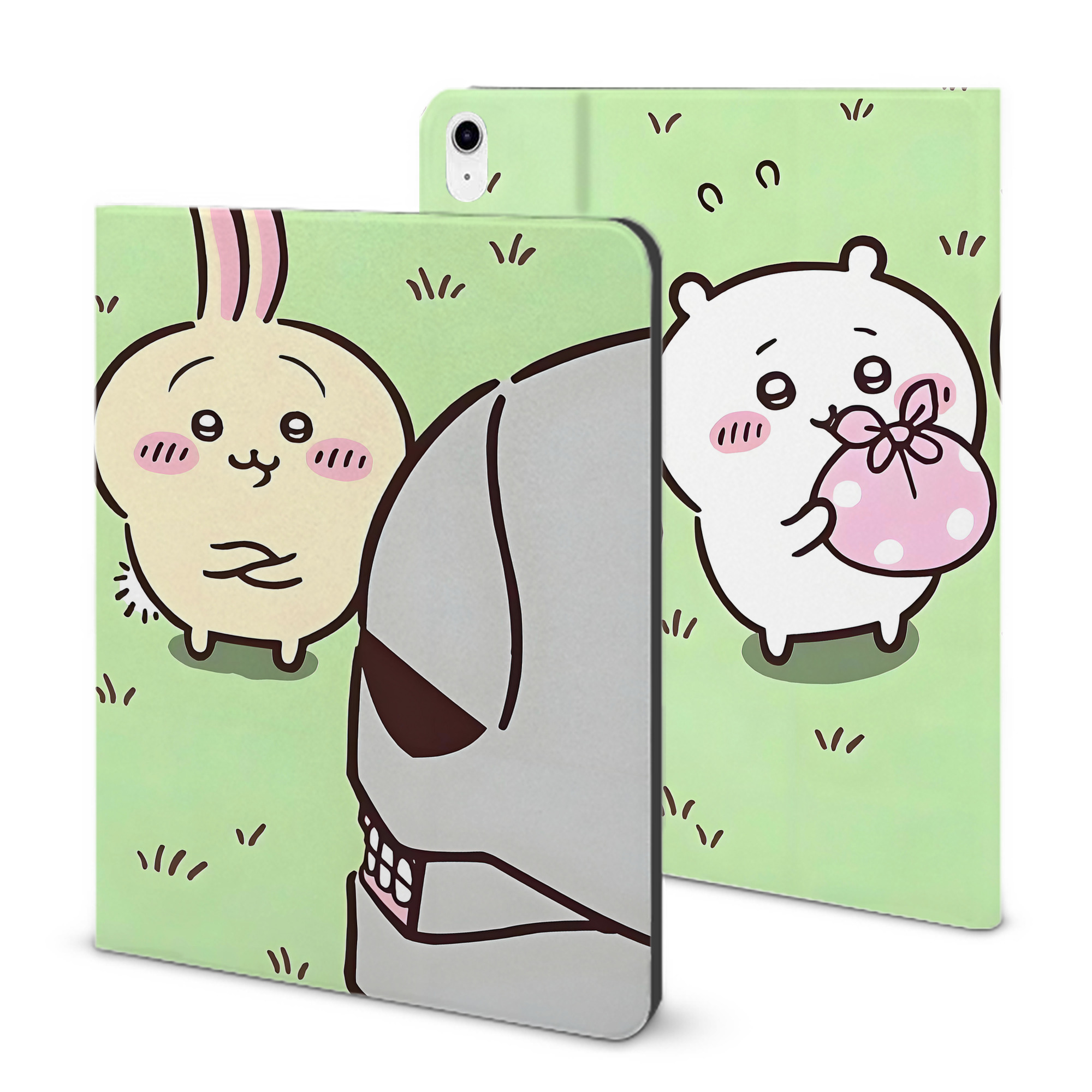 （画像用） ちいかわ Chii-kawa IPad ケース ブック型 PUレザー TPU 耐衝撃 軽量 薄型 ペン収納なし 全面保護 IPad 各モデル対応